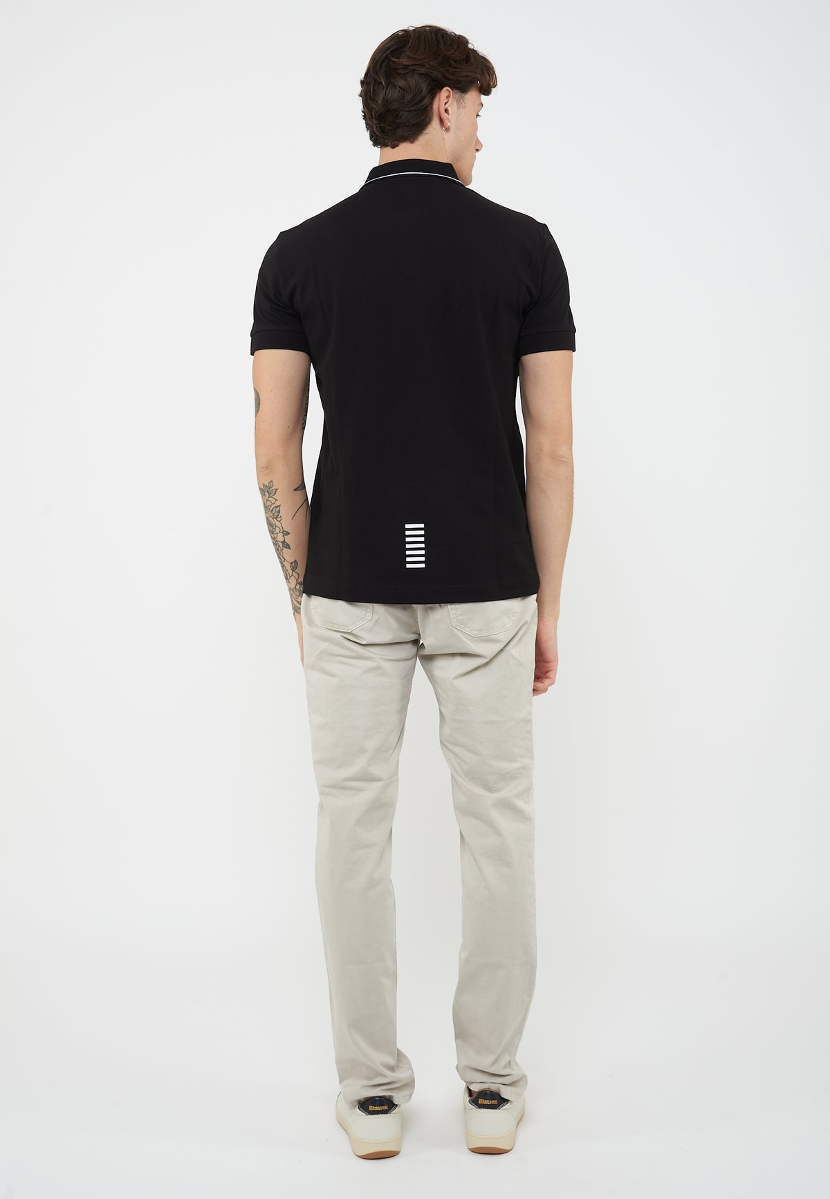 Polo Core Identity in piquet di cotone stretch Black 