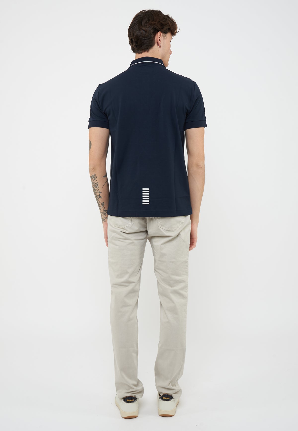 Polo Core Identity in piquet di cotone stretch Blue 