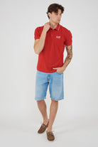 Stretch cotton pique Polo Core Identity in Red