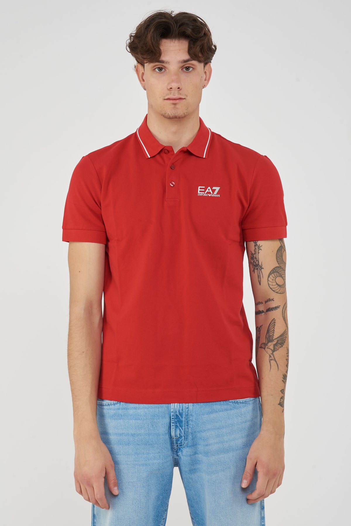 Polo Core Identity in piquet di cotone stretch Rosso 