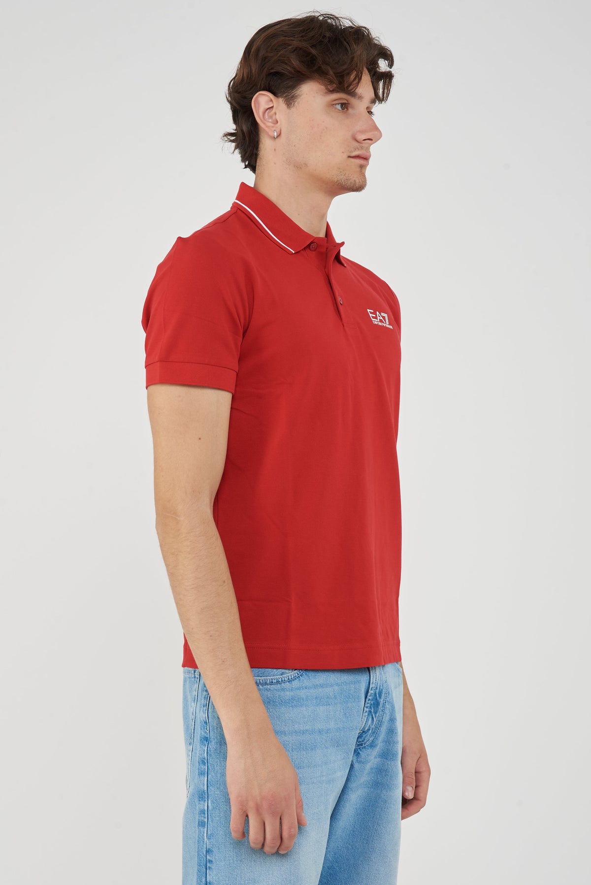 Polo Core Identity in piquet di cotone stretch Rosso 