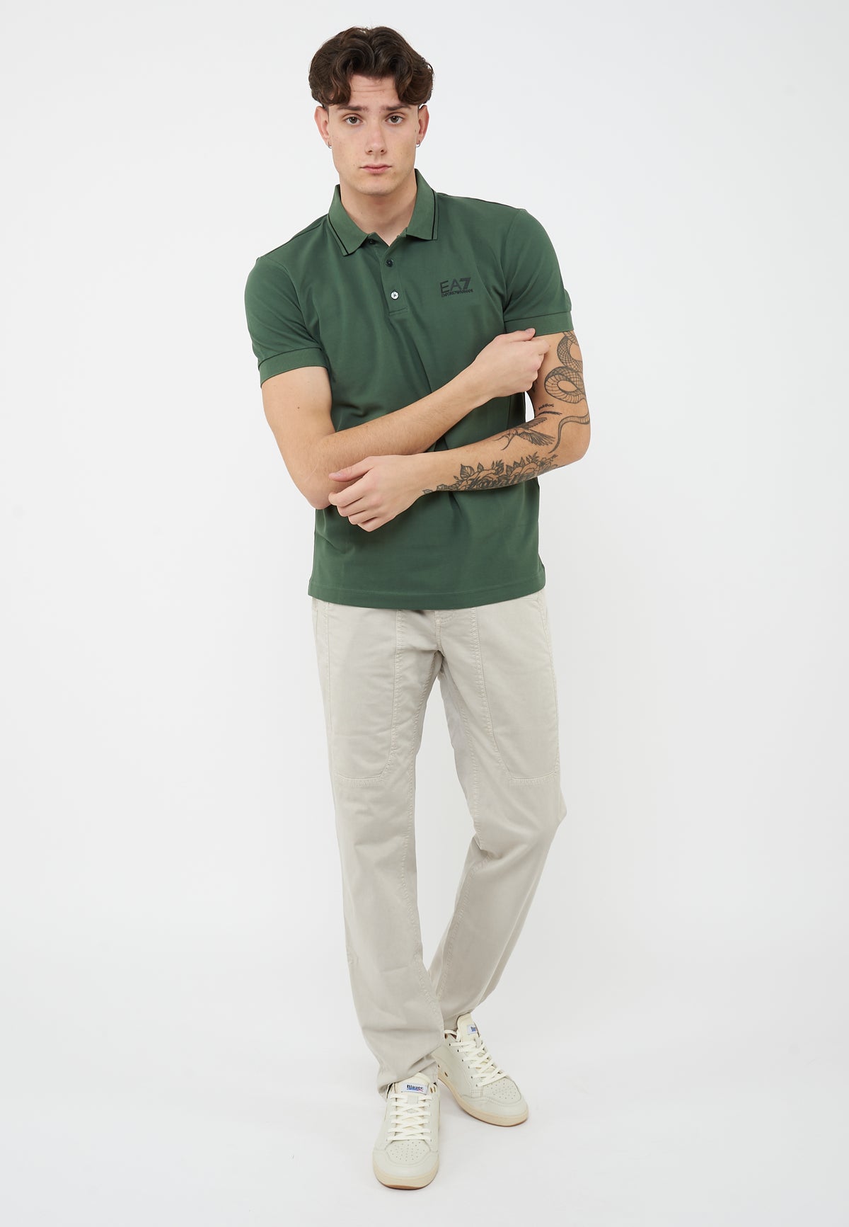 Polo Core Identity in piquet di cotone stretch Cilantro 