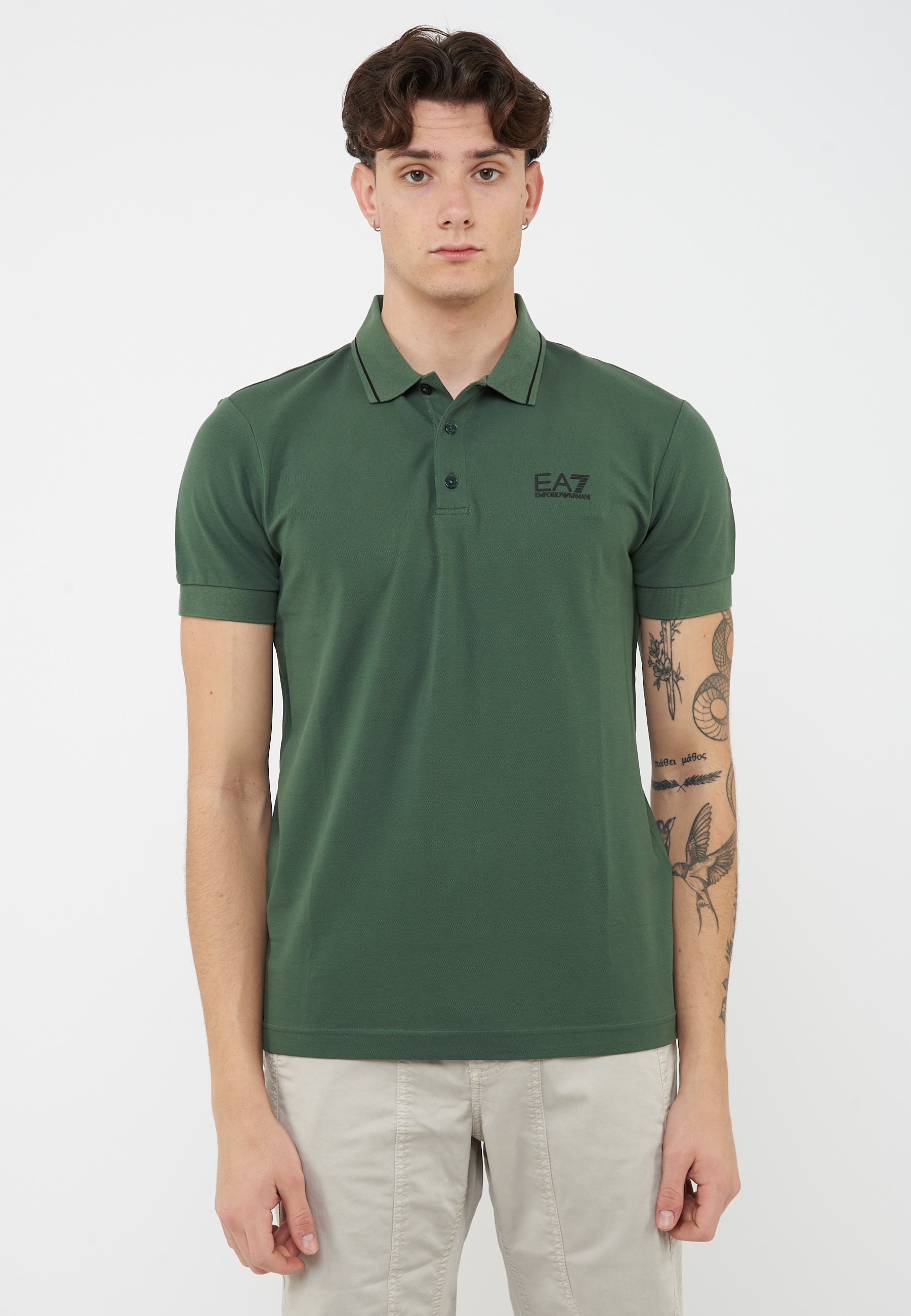 Polo Core Identity in piquet di cotone stretch Cilantro 