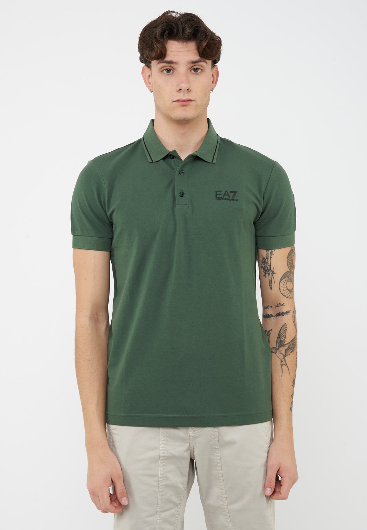 Polo Core Identity in piquet di cotone stretch Cilantro 