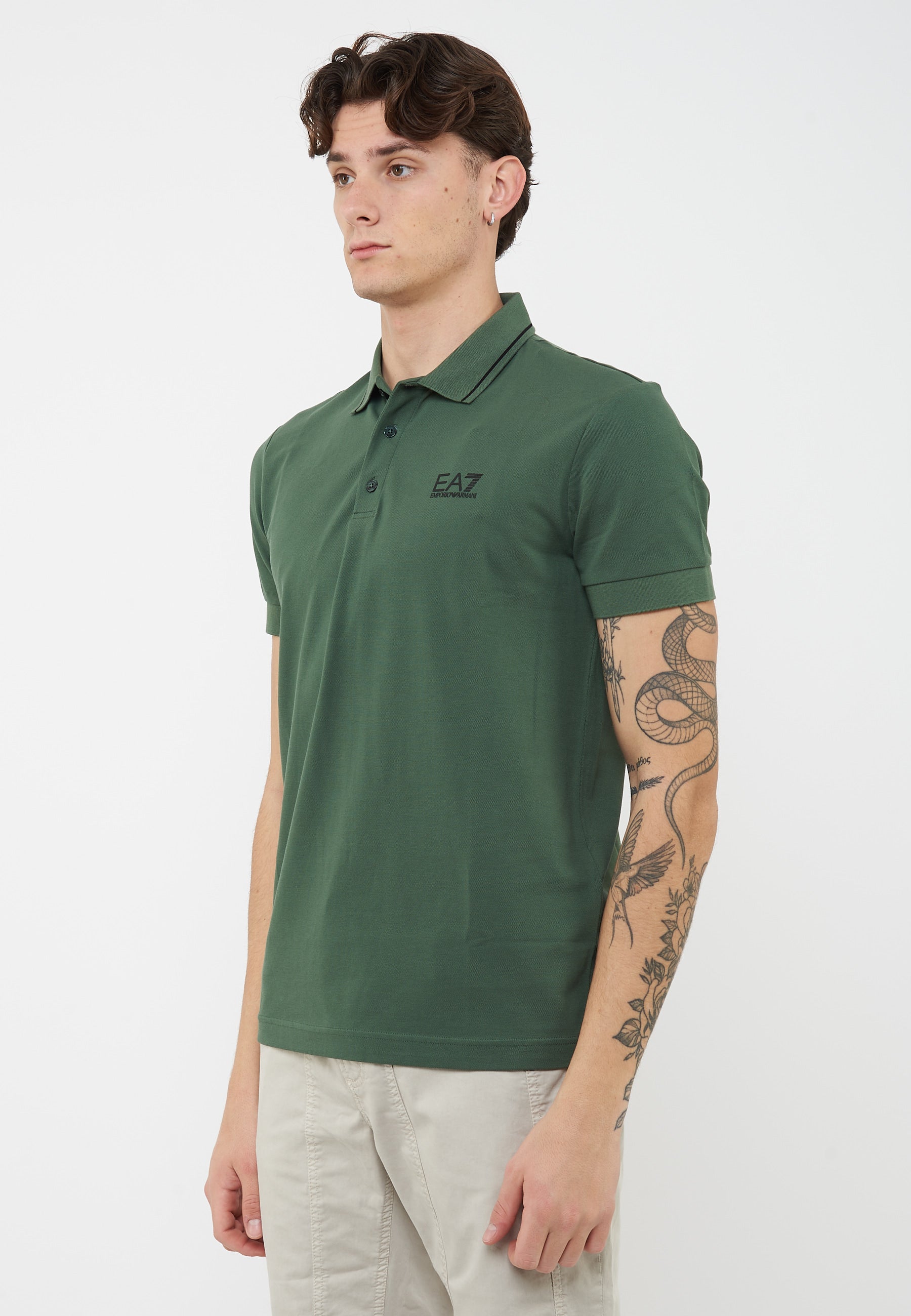 Polo Core Identity in piquet di cotone stretch Cilantro 