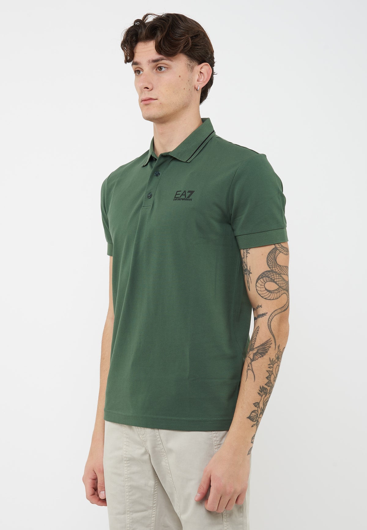 Polo Core Identity in piquet di cotone stretch Cilantro 