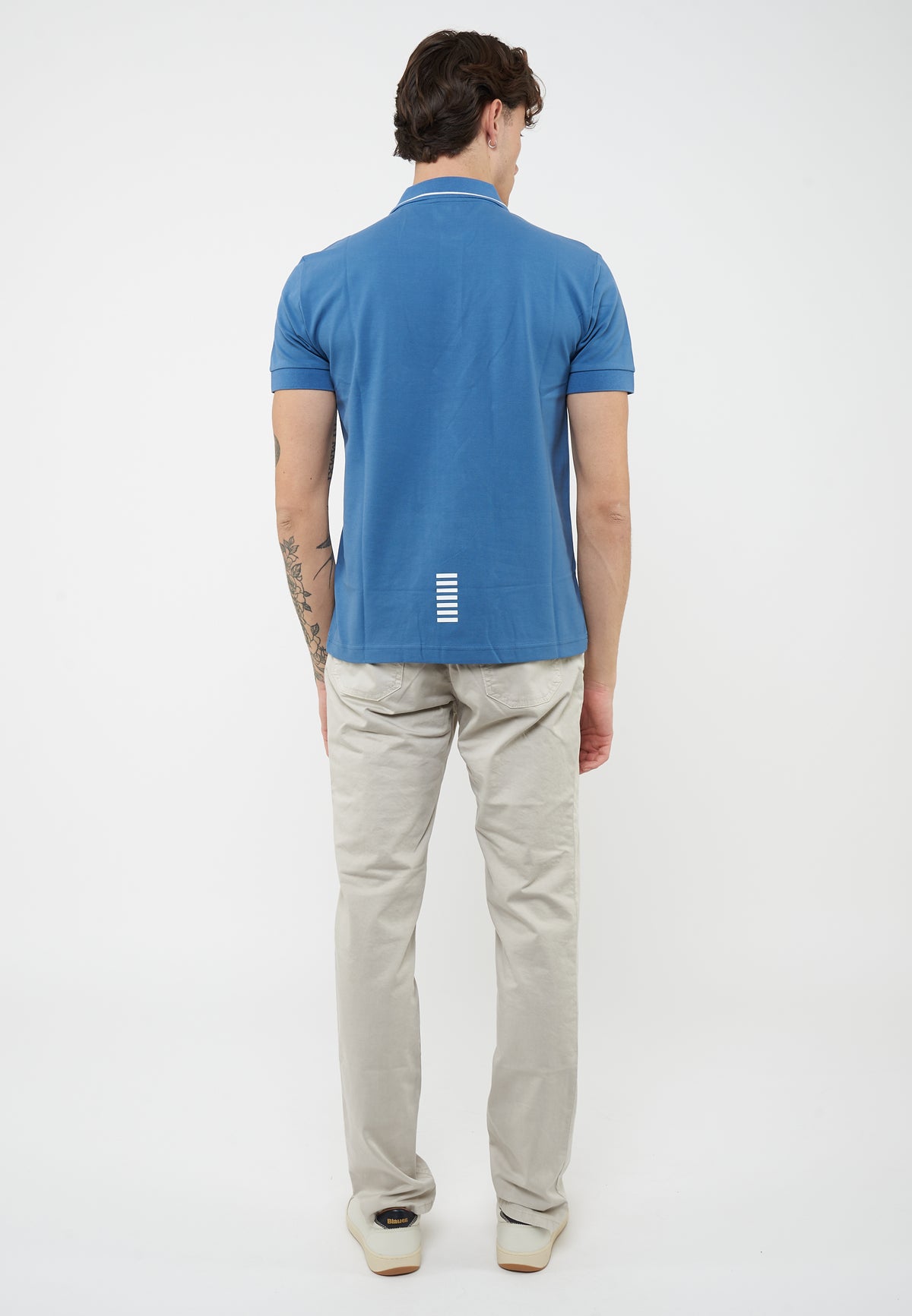 Polo Core Identity in piquet di cotone stretch Blue Horizone 