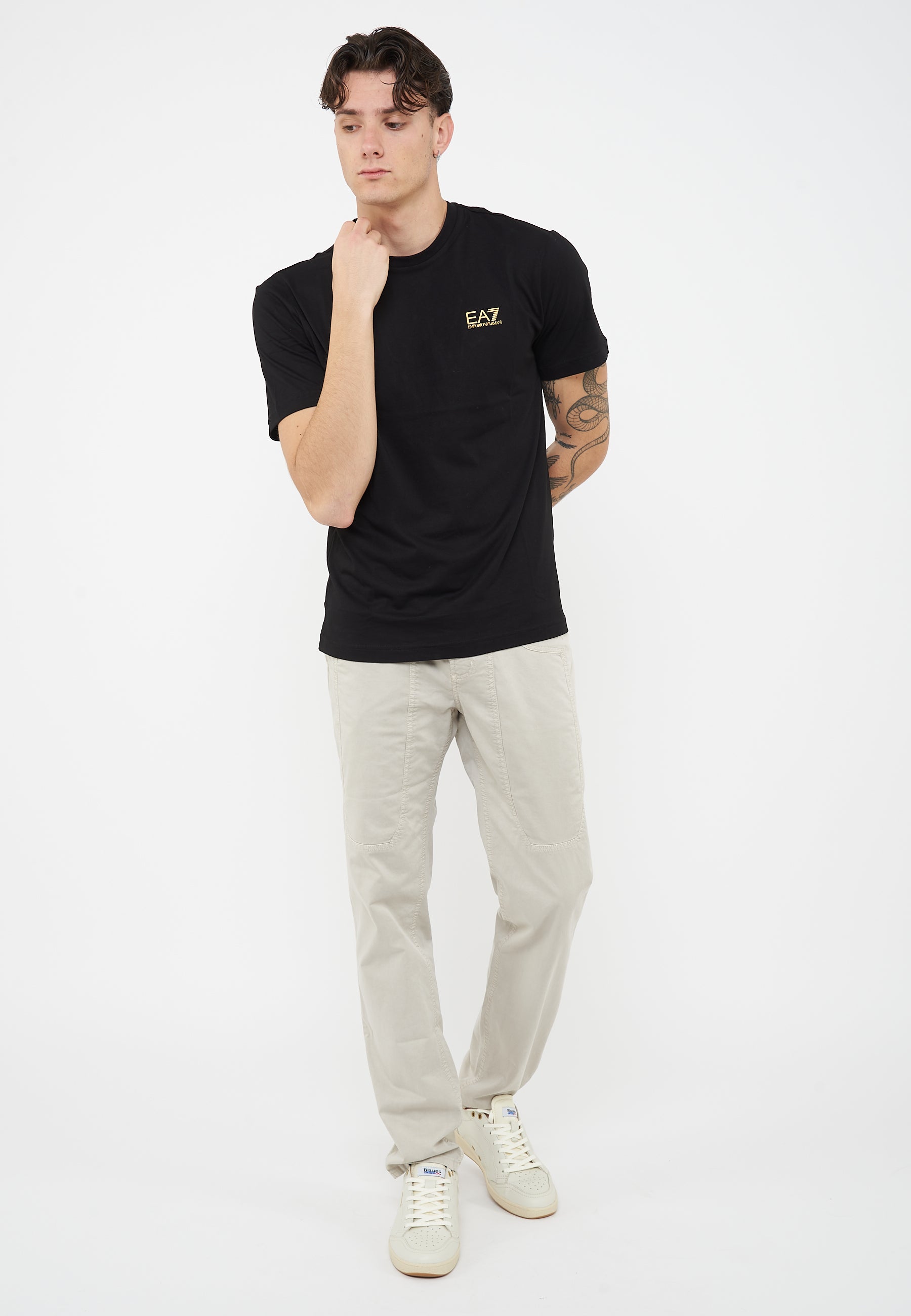 T-shirt Core Identity in cotone Pima Black 