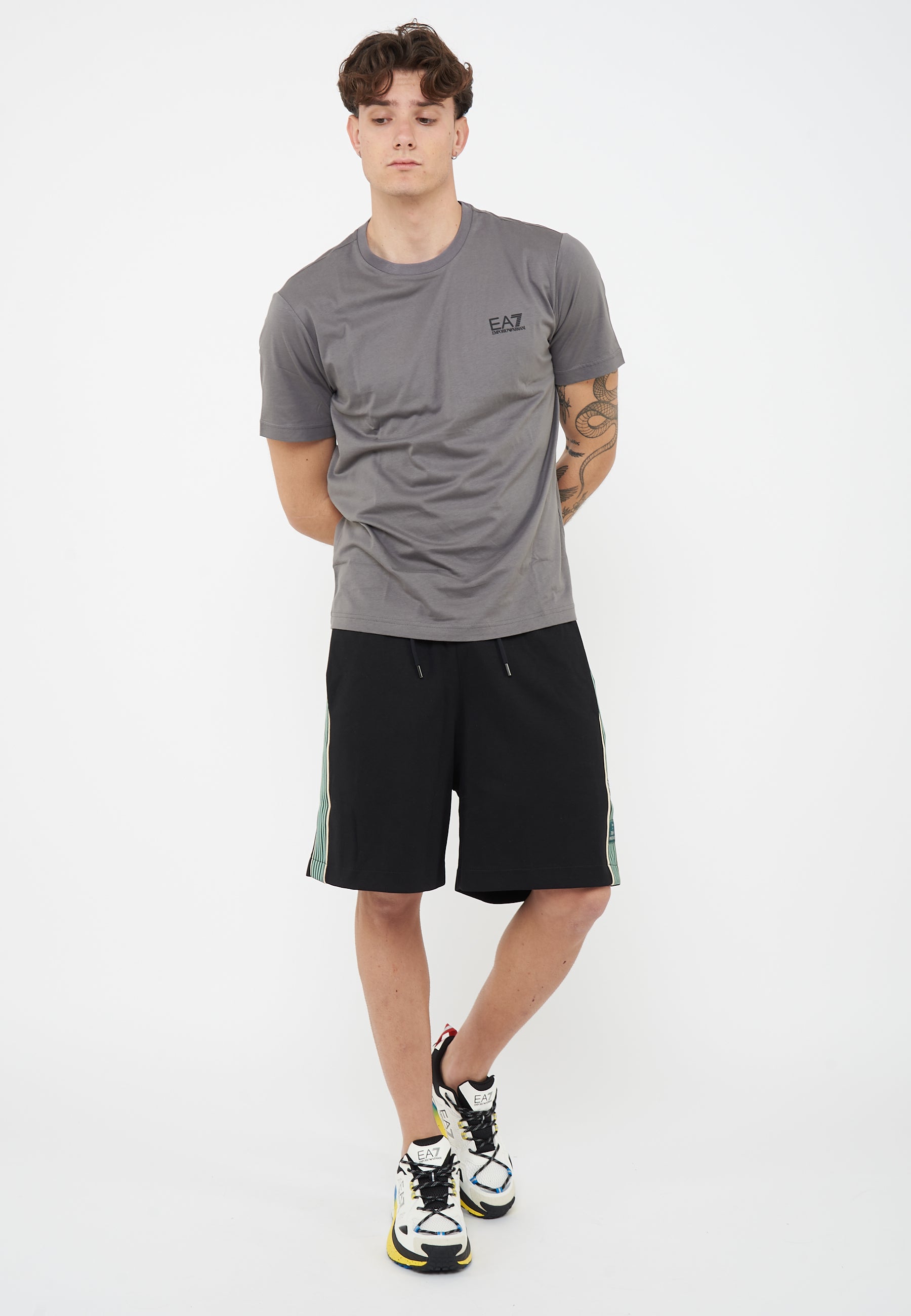 T-shirt Core Identity in cotone Pima Smoked Pearl 