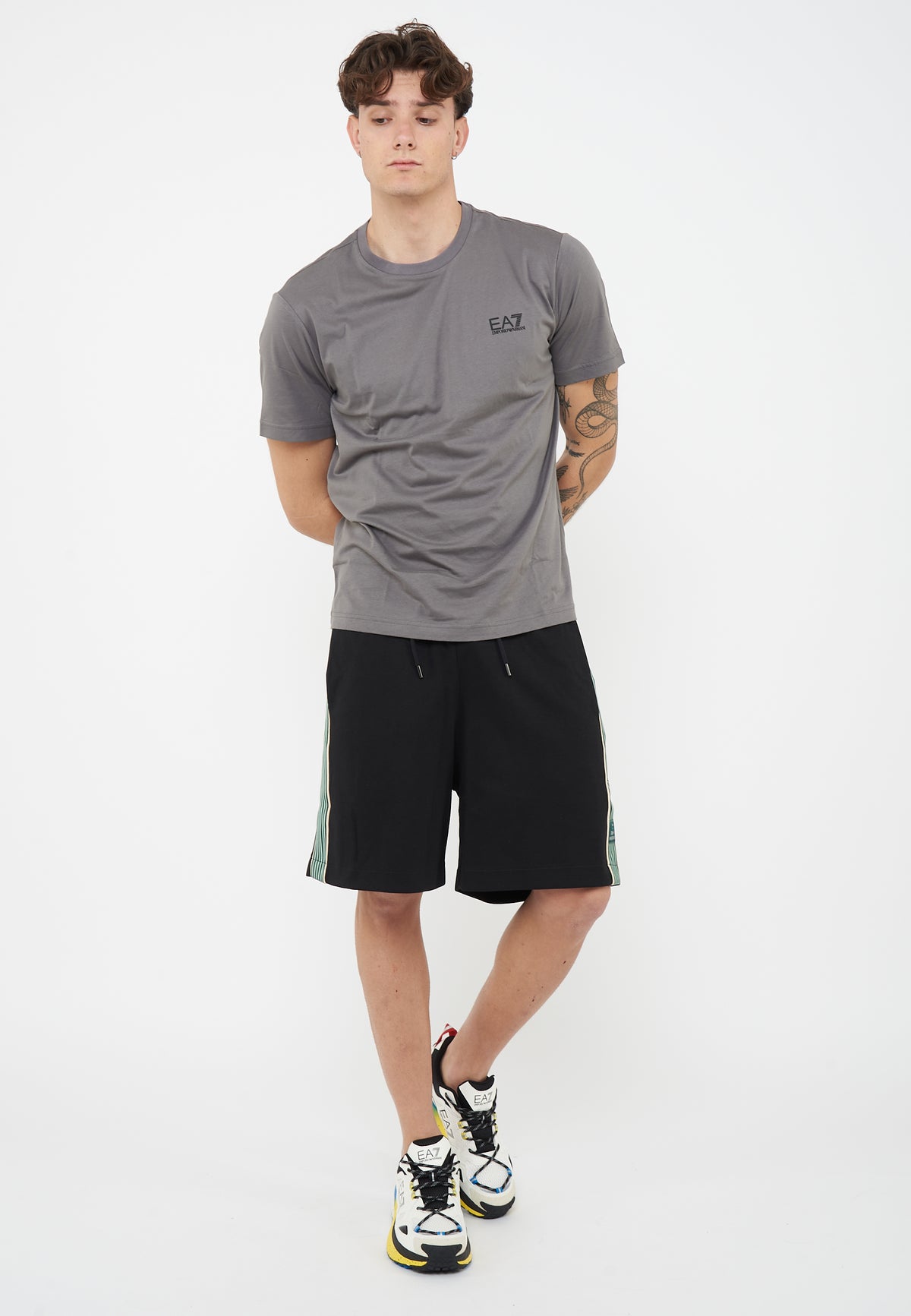 T-shirt Core Identity in cotone Pima Smoked Pearl 