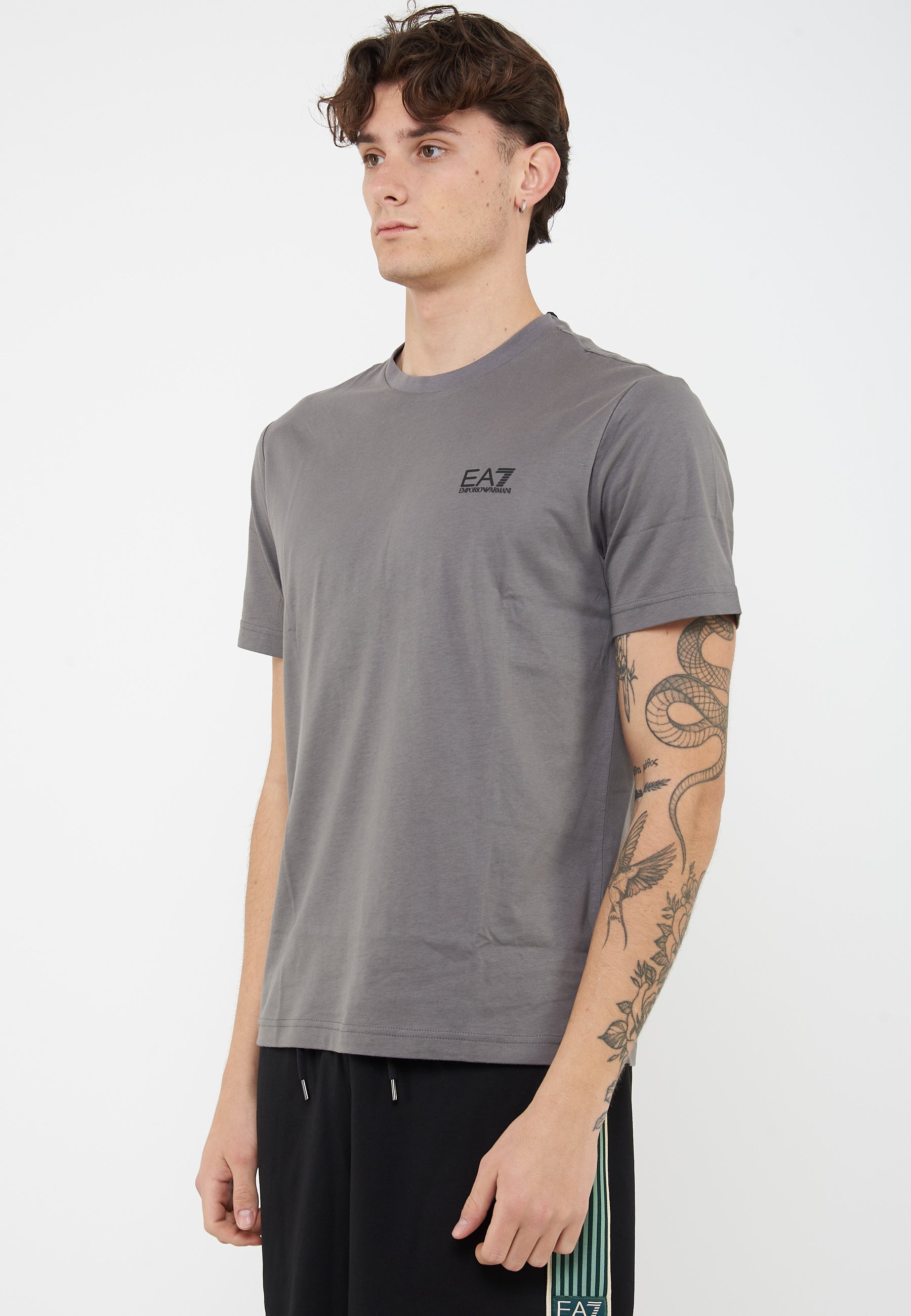 T-shirt Core Identity in cotone Pima Smoked Pearl 