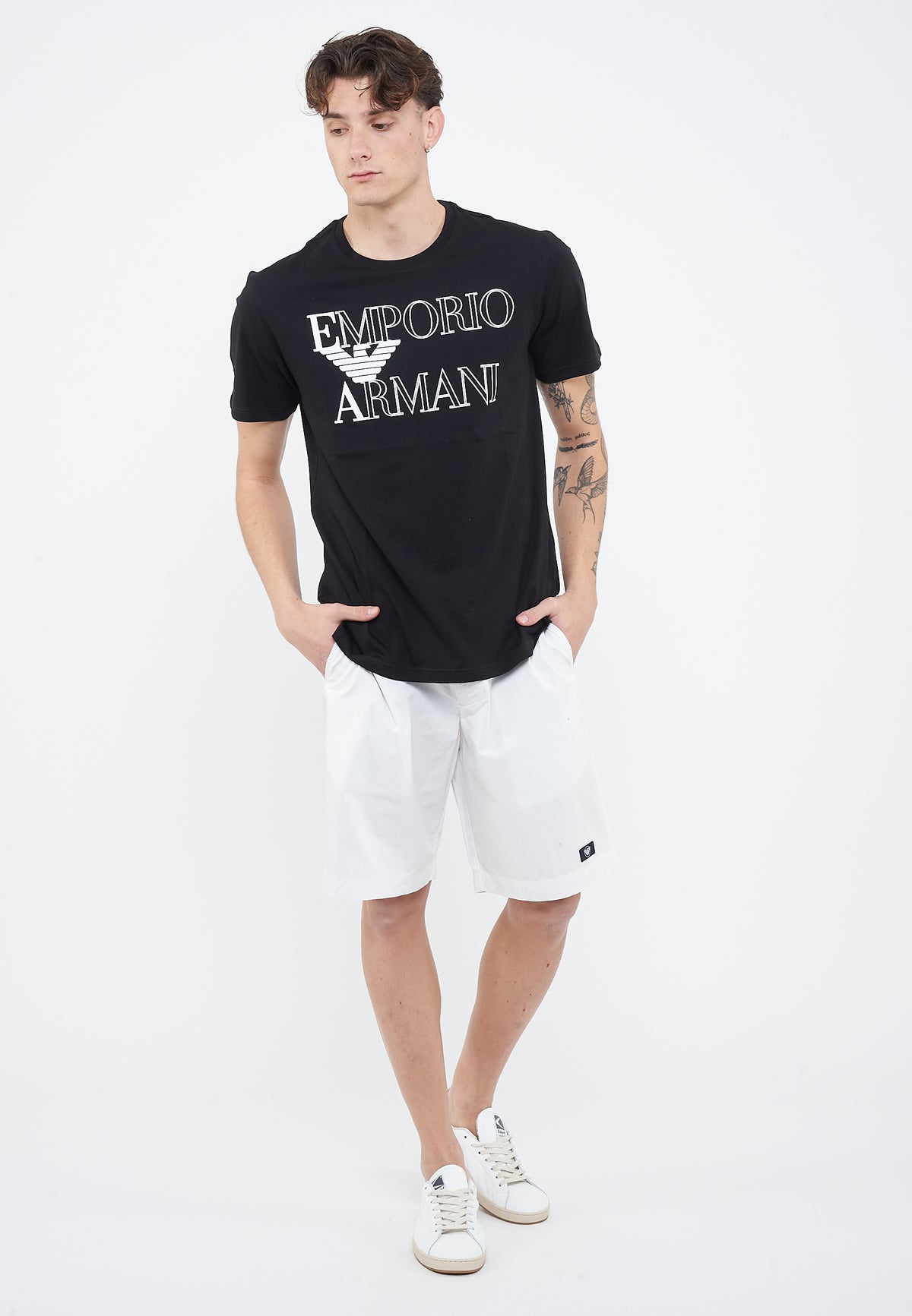 T-shirt beachwear in jersey Bold logo black 