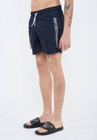 Costume shorts ricamo logo impunturato Blue 