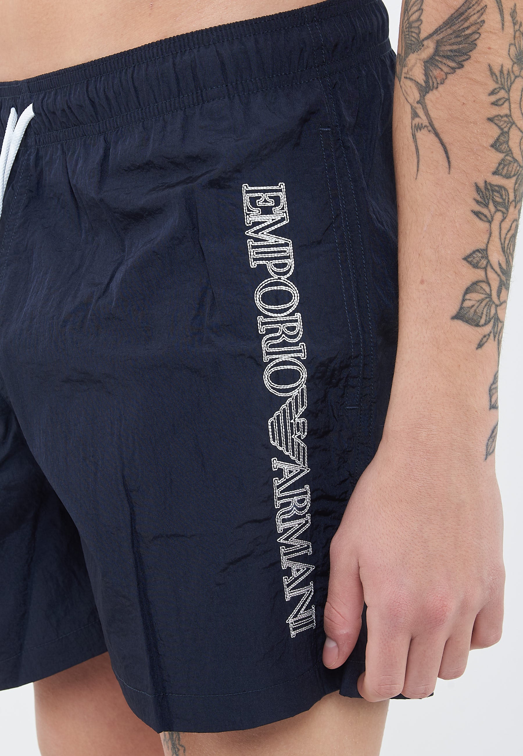 Costume shorts ricamo logo impunturato Blue 