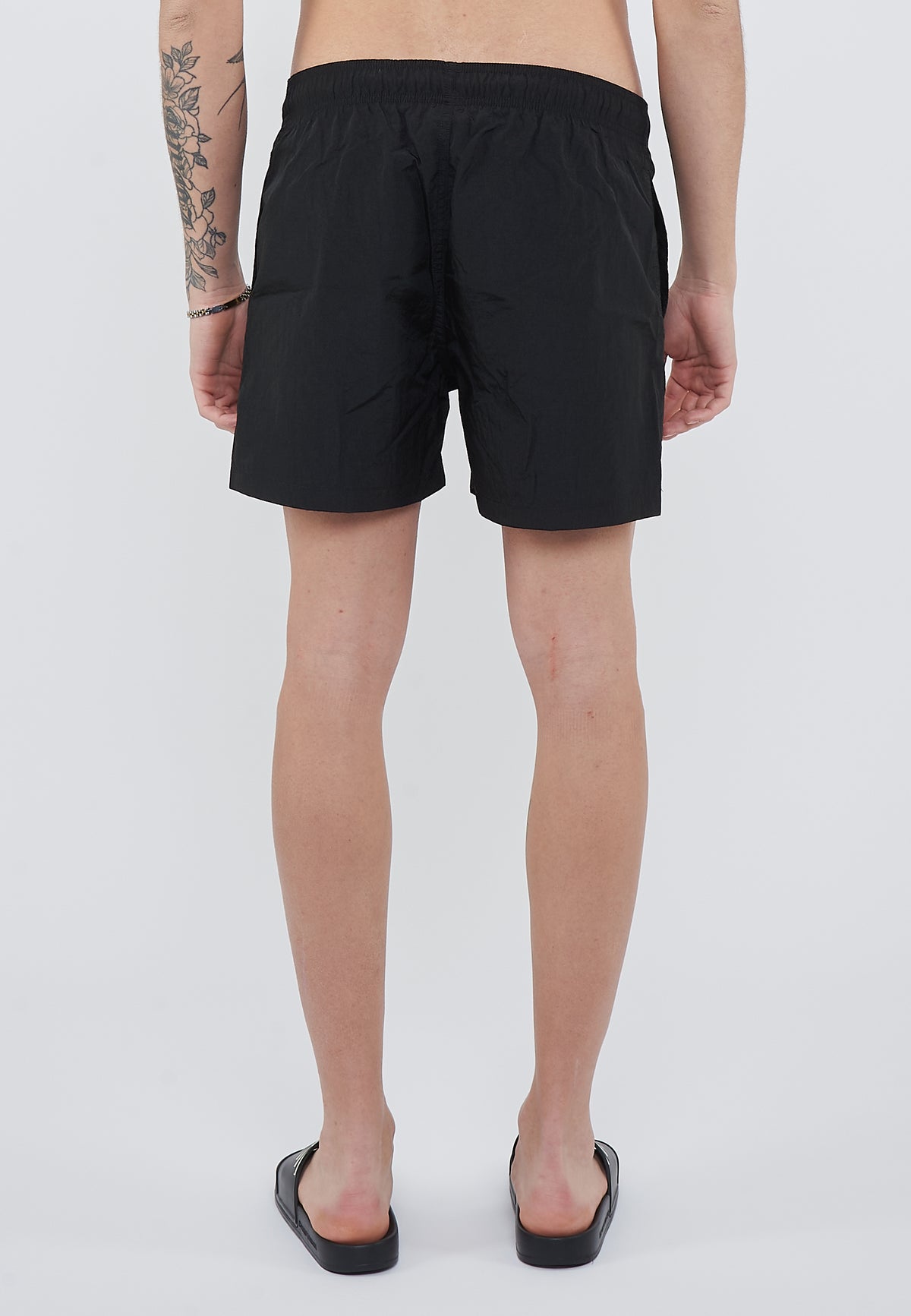 Costume shorts ricamo logo impunturato Black 