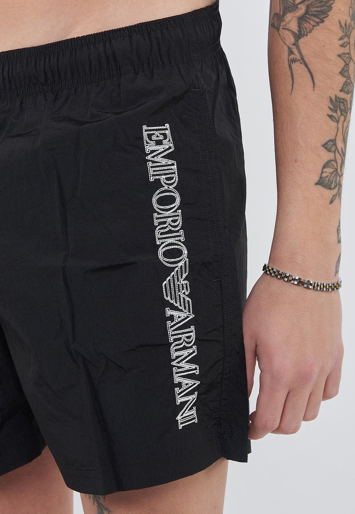 Costume shorts ricamo logo impunturato Black 