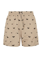 Costume shorts ricamo micro eagle all over Taupe Choco 
