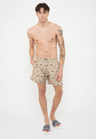 Costume shorts ricamo micro eagle all over Taupe Choco 