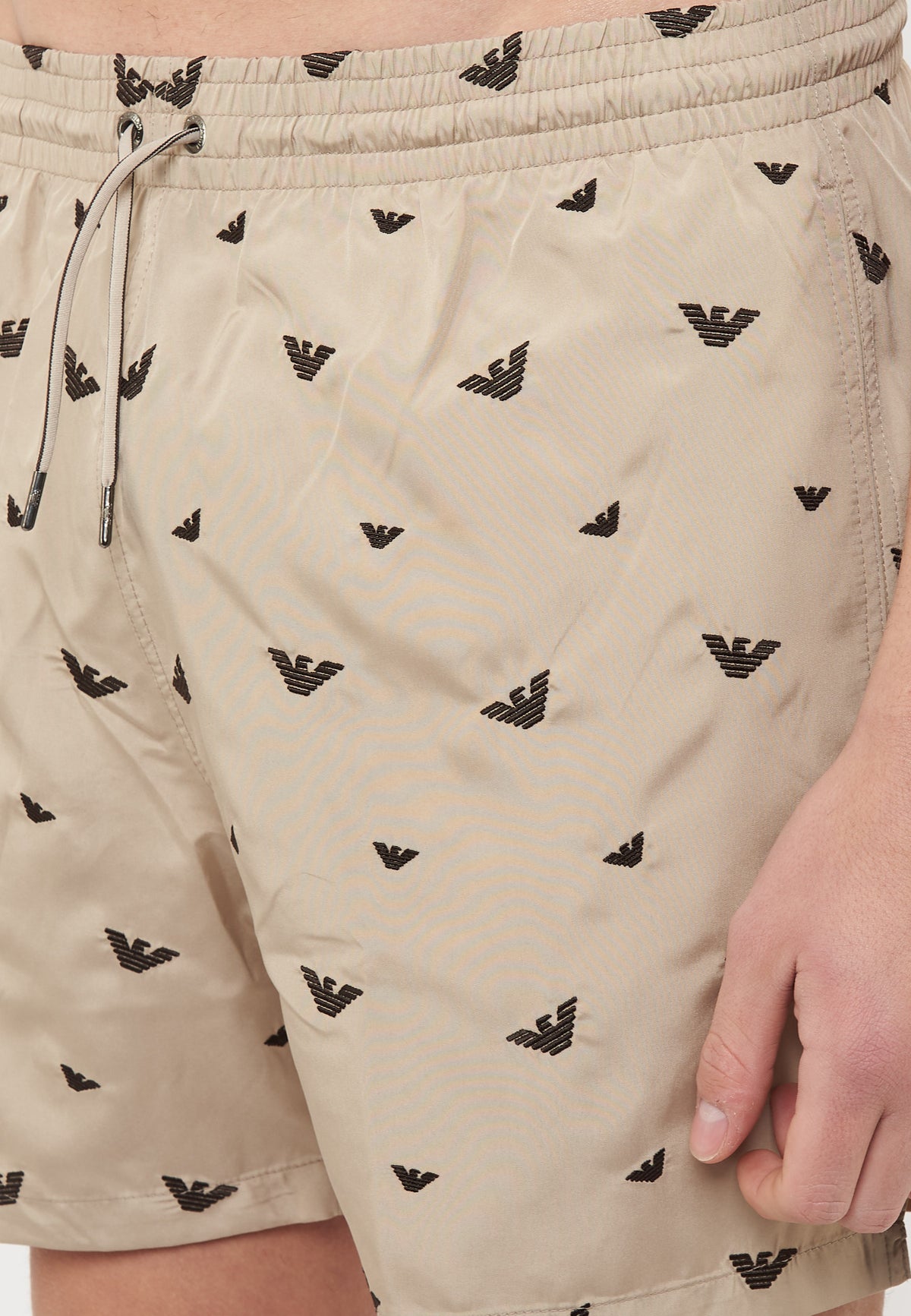 Costume shorts ricamo micro eagle all over Taupe Choco 