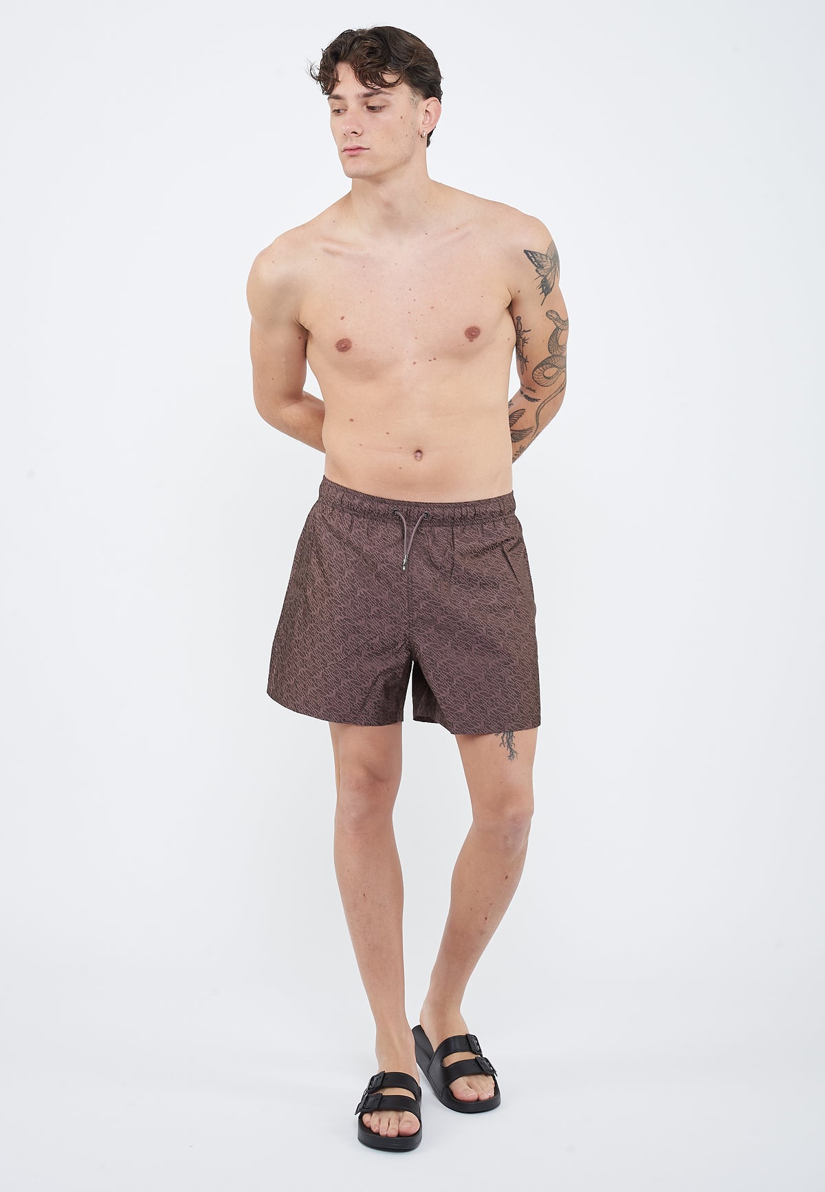Costume shorts in tessuto jacquard logo all over 