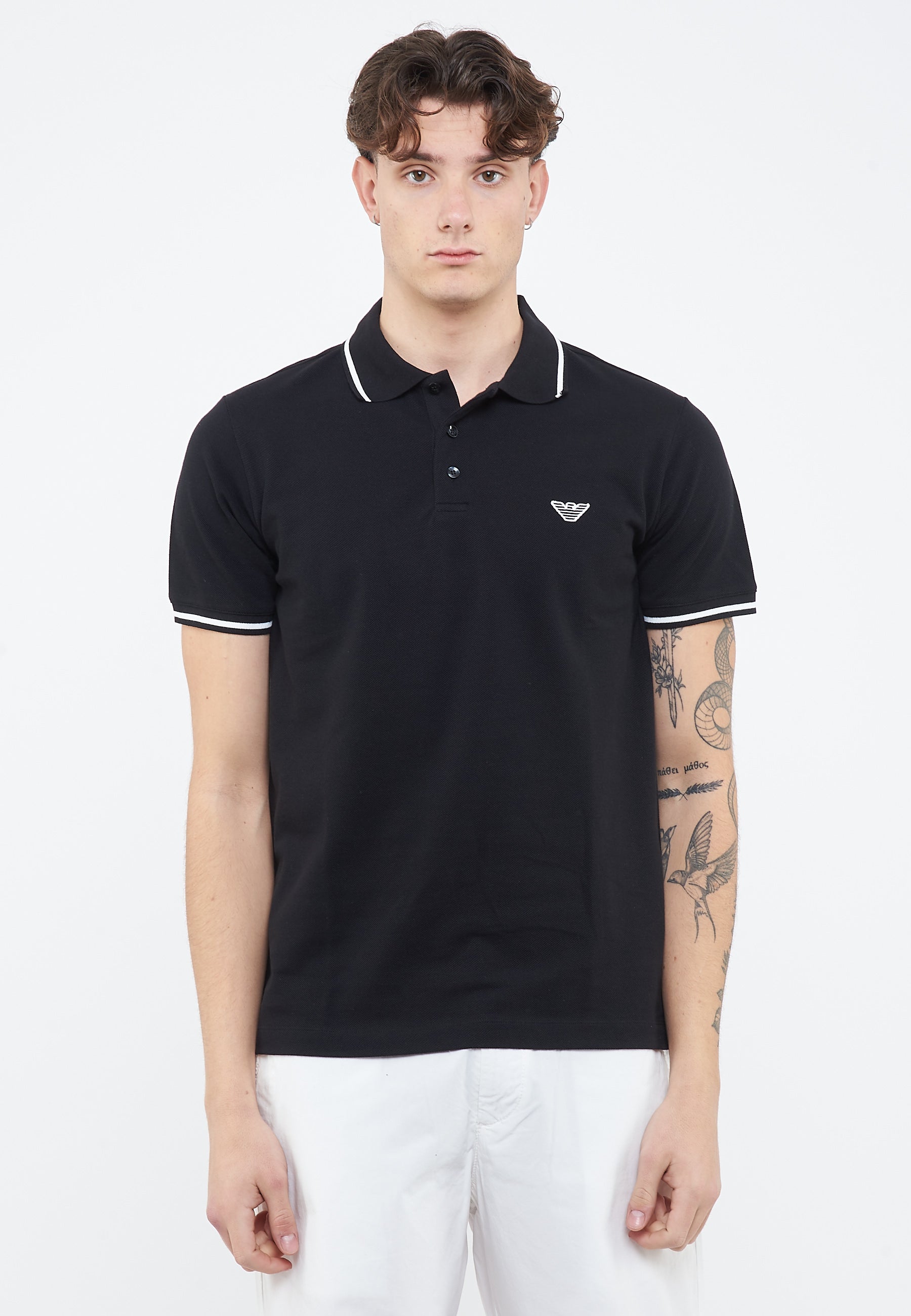 Polo Emporio Armani Swimwear Leggero Piquet Black 