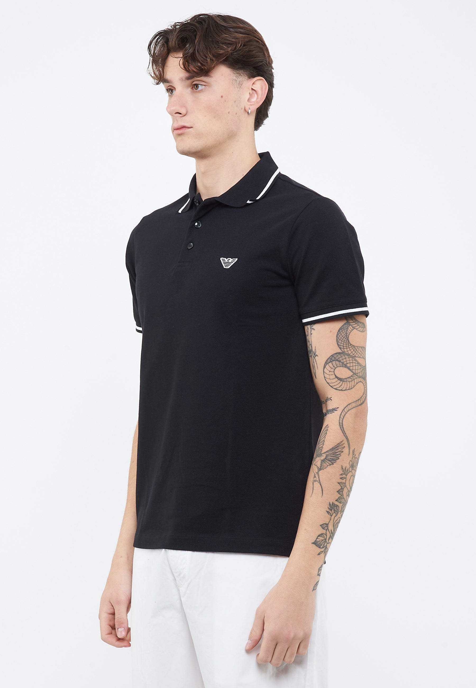 Polo Emporio Armani Swimwear Leggero Piquet Black 