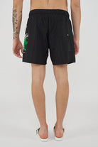 Boxer Uomo da Bagno Con Stampa Dino Black 