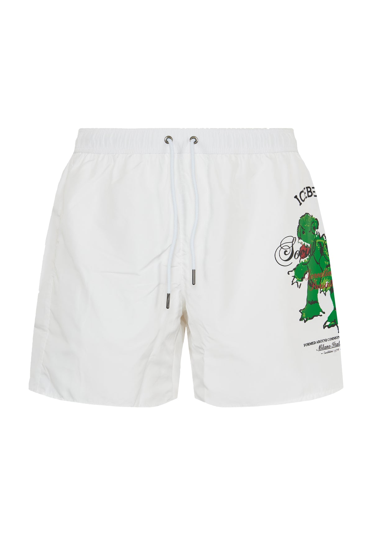 Boxer Uomo da Bagno Con Stampa Dino White 