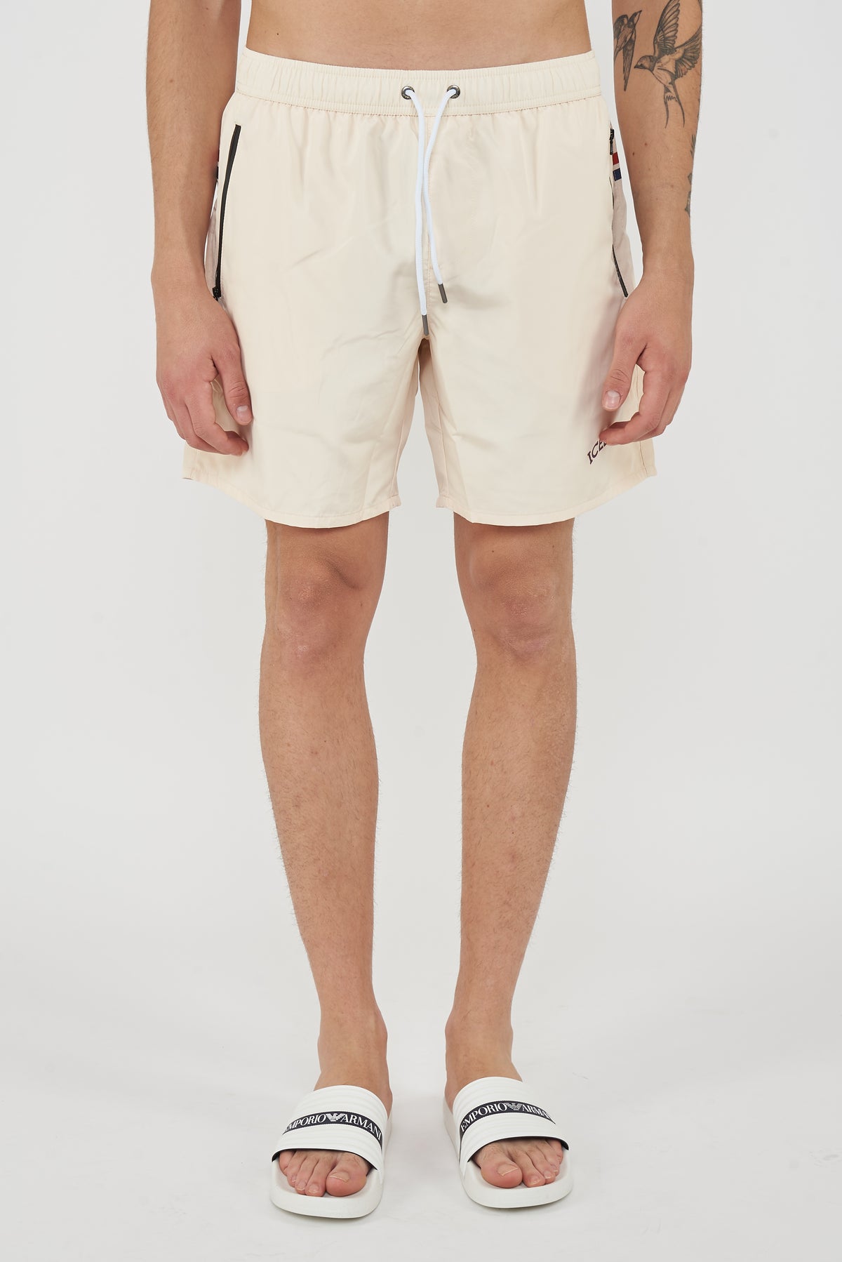 Boxer Uomo da Bagno Con Logo Cream 