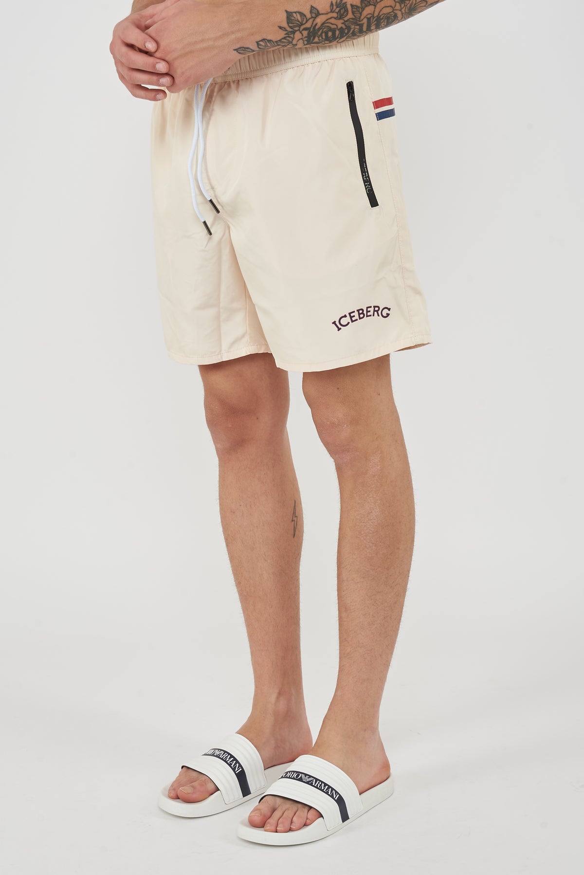 Boxer Uomo da Bagno Con Logo Cream 
