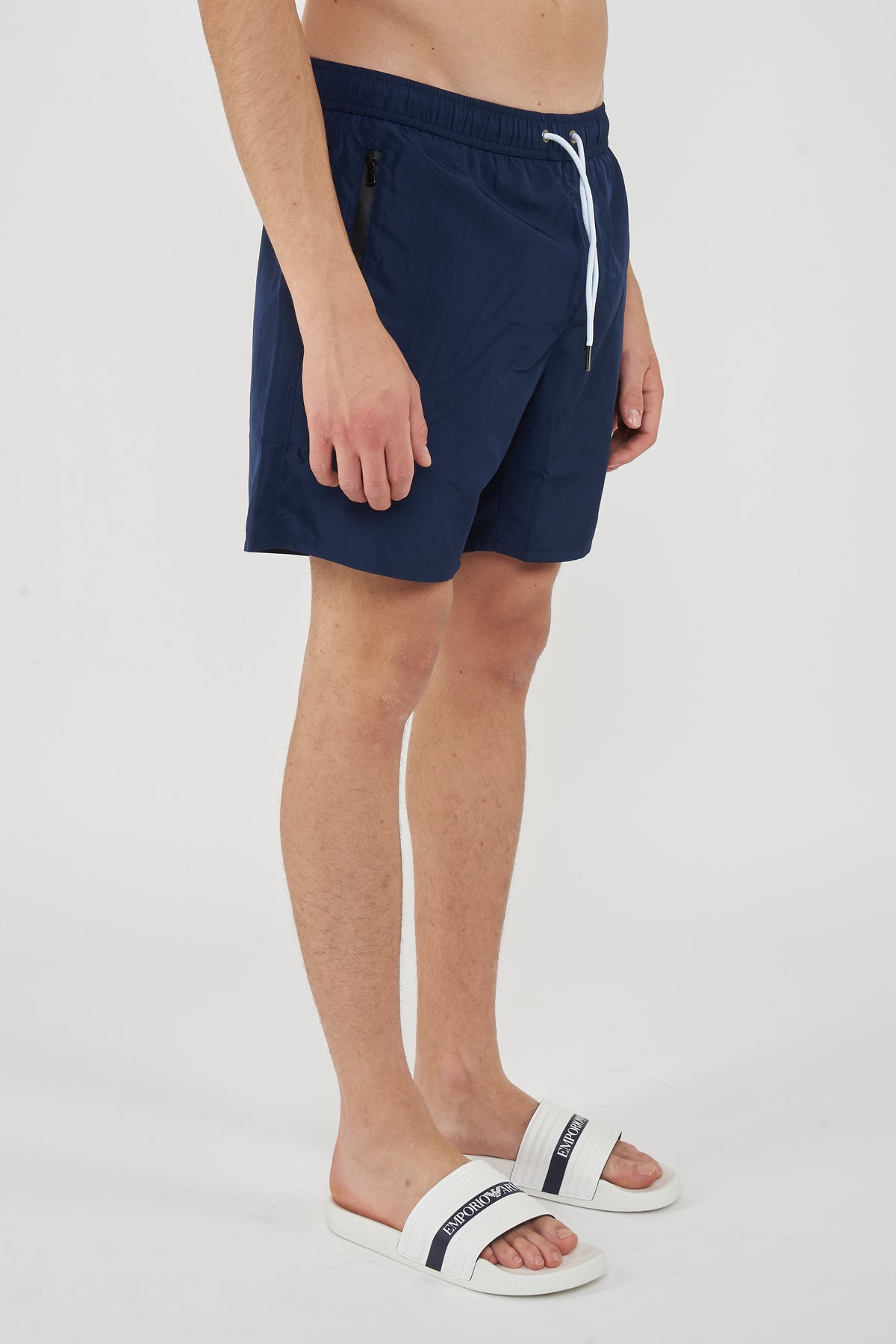 Boxer Uomo da Bagno Con Logo Navy 