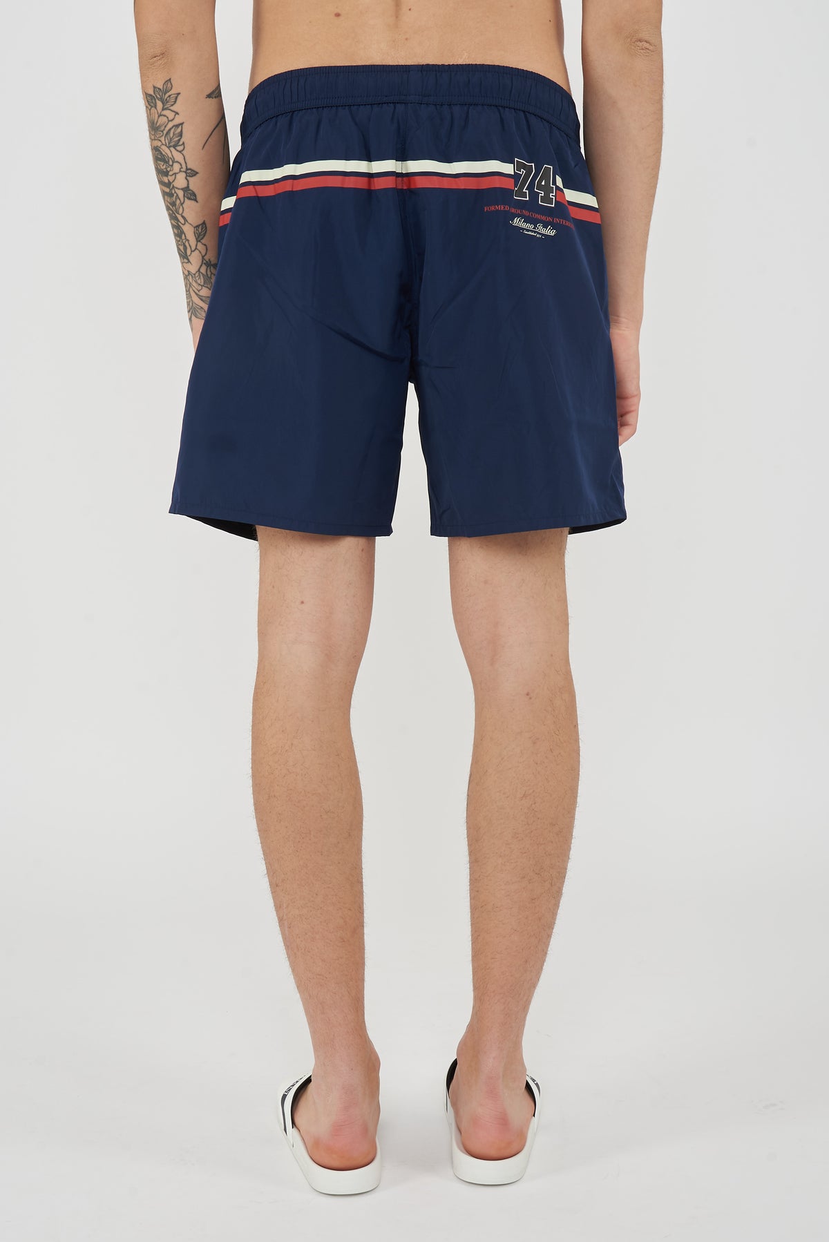 Boxer Uomo da Bagno Con Logo Navy 