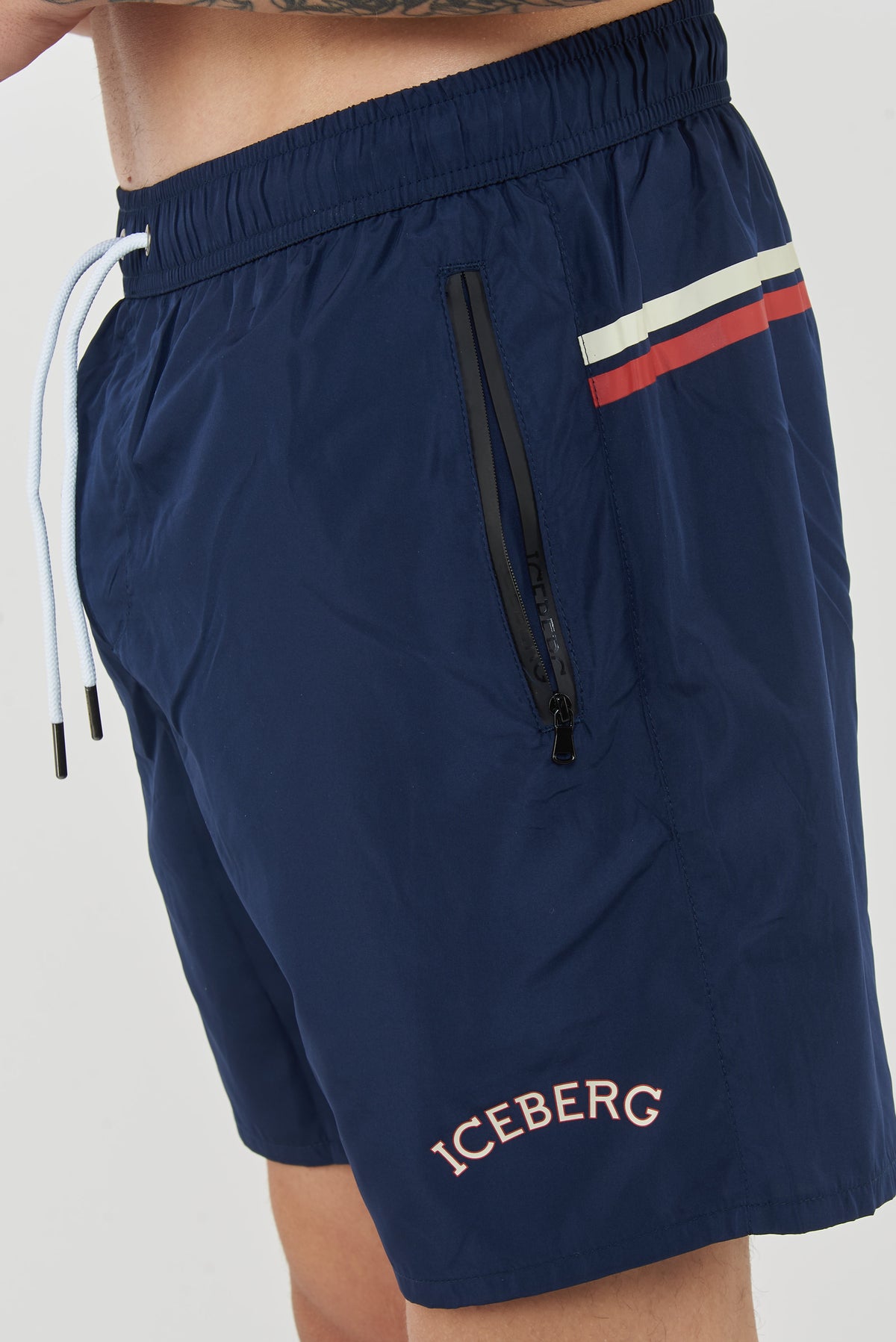Boxer Uomo da Bagno Con Logo Navy 