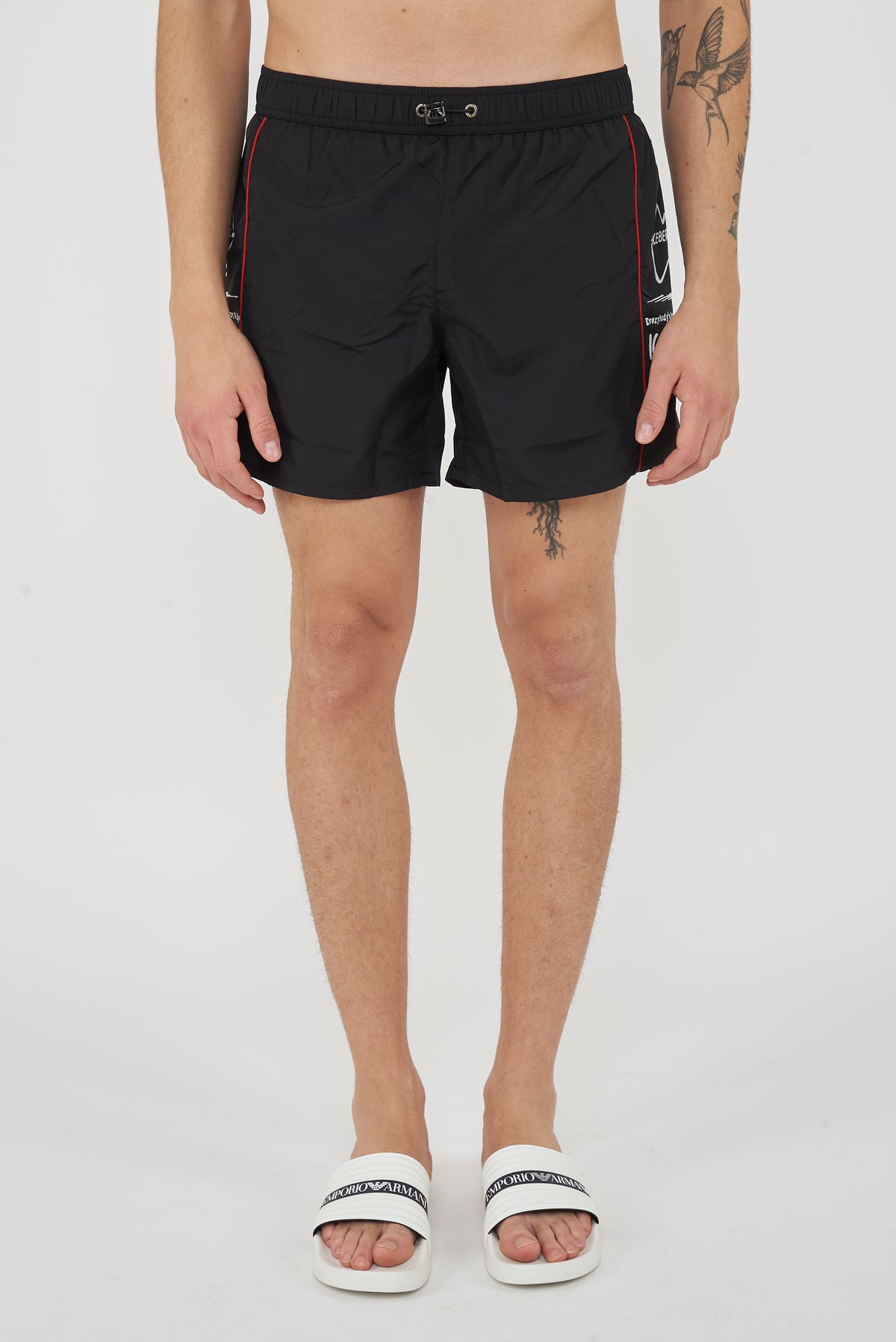 Boxer Uomo da Bagno Con Stampa Black 