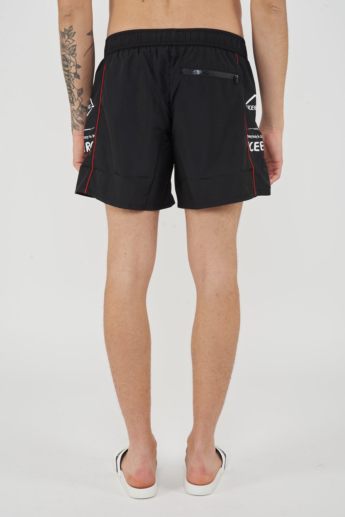 Boxer Uomo da Bagno Con Stampa Black 