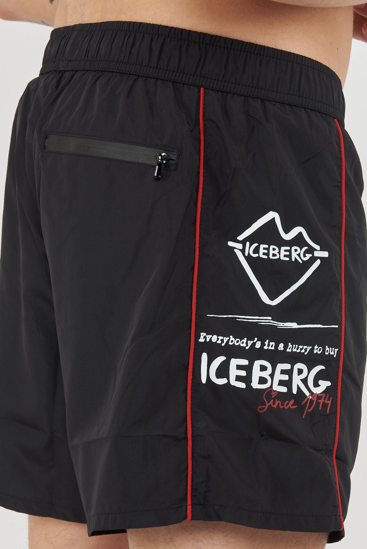 Boxer Uomo da Bagno Con Stampa Black 