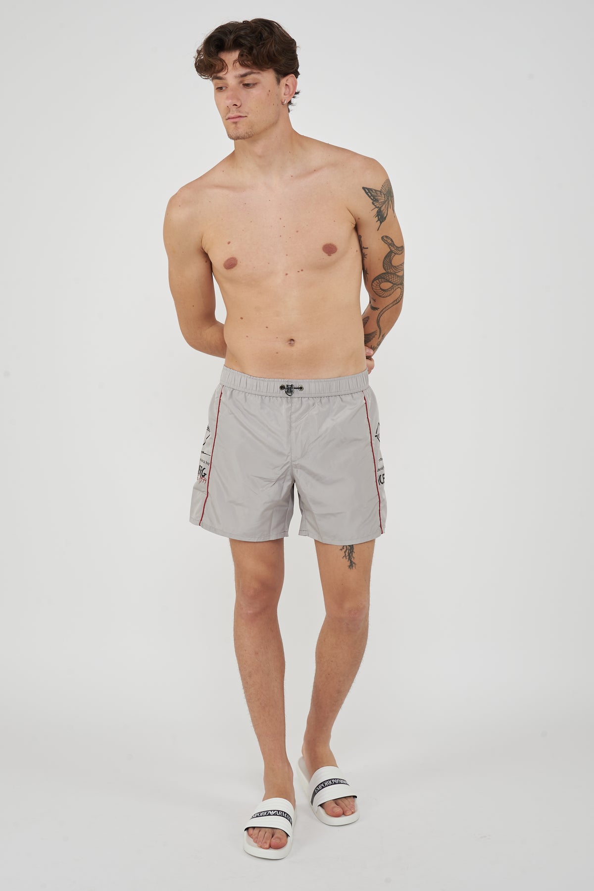Boxer Uomo da Bagno Con Stampa Smoke 