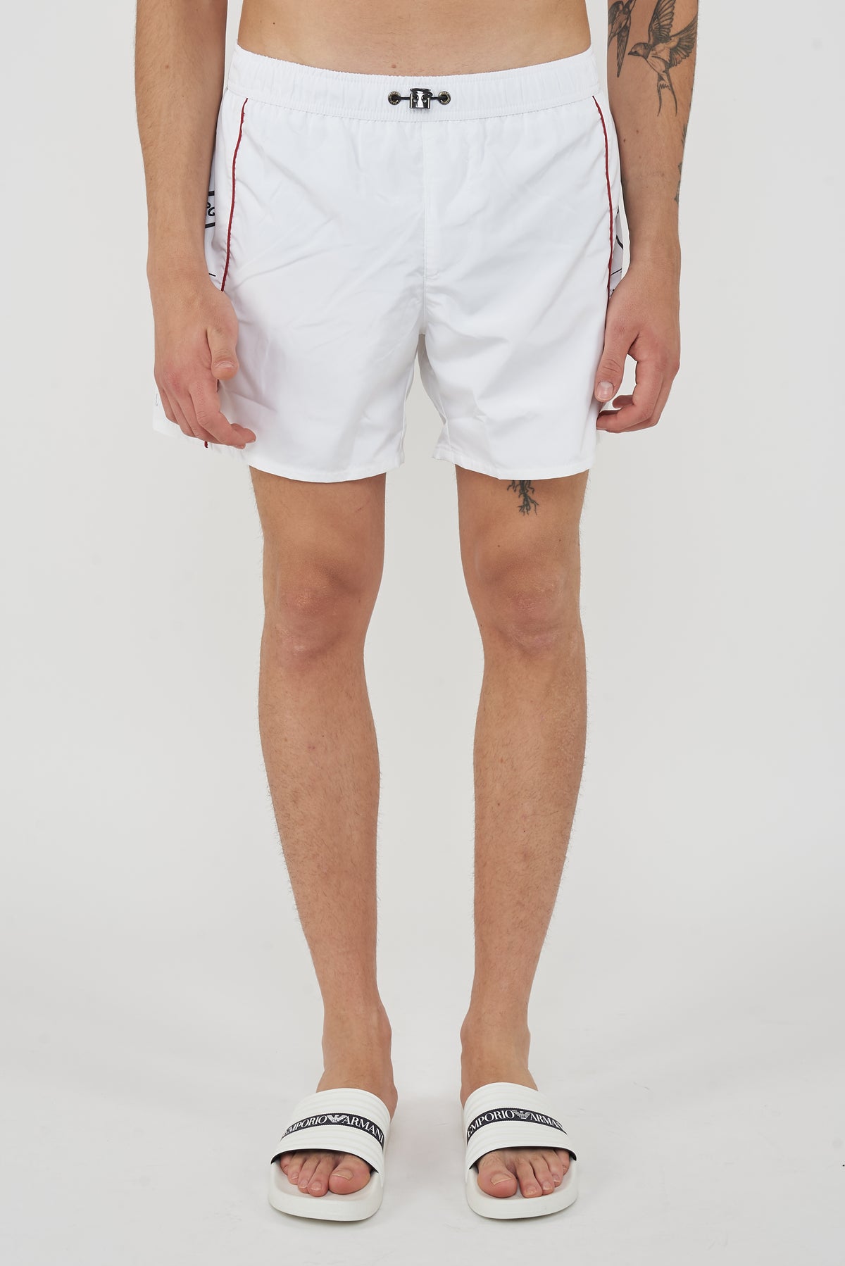 Boxer Uomo da Bagno Con Stampa White 