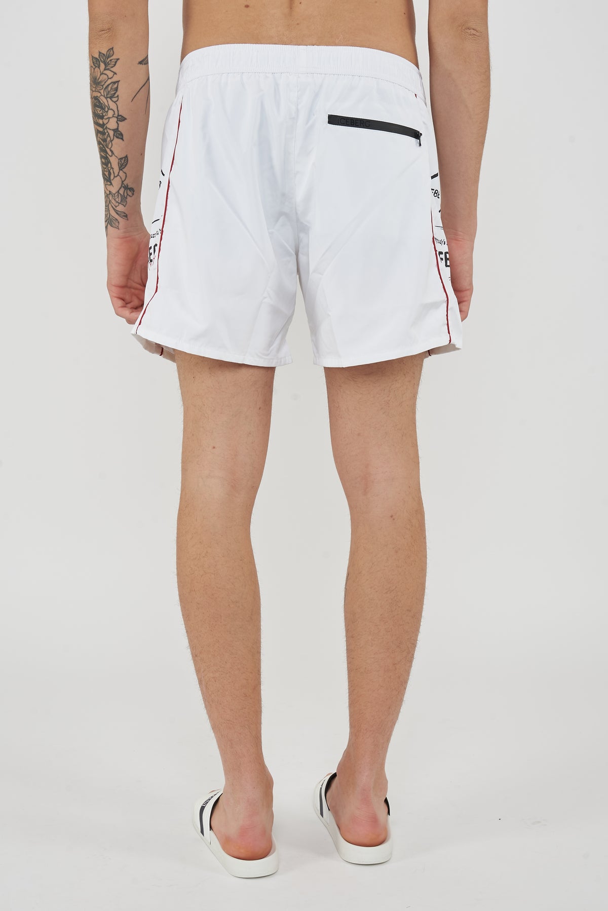 Boxer Uomo da Bagno Con Stampa White 