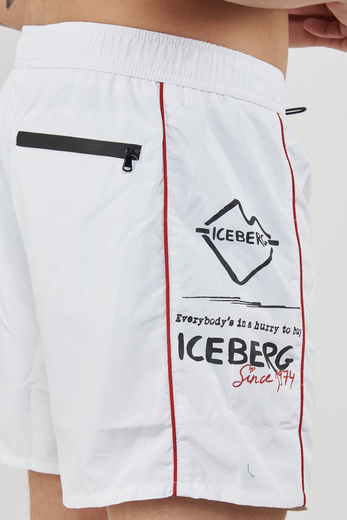 Boxer Uomo da Bagno Con Stampa White 