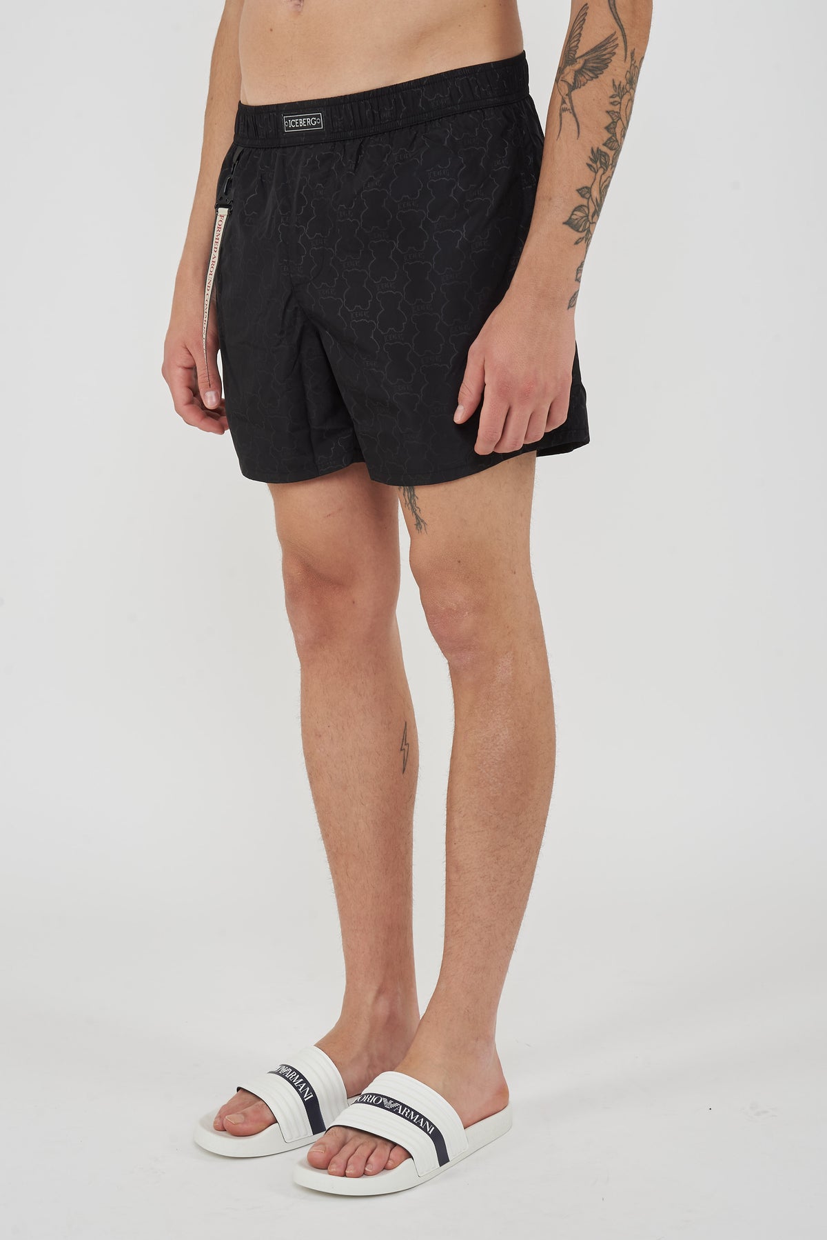 Boxer Uomo da Bagno Con Stampa All Over Dino Black 