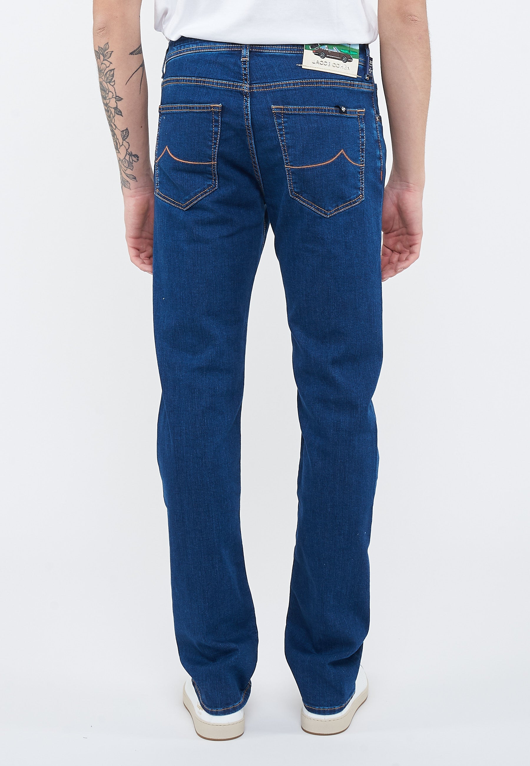 Jeans 5 tasche Bard regular-slim in denim super stretch blu scuro lavaggio rinse 