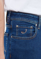 Jeans 5 tasche Bard regular-slim in denim super stretch blu scuro lavaggio rinse 