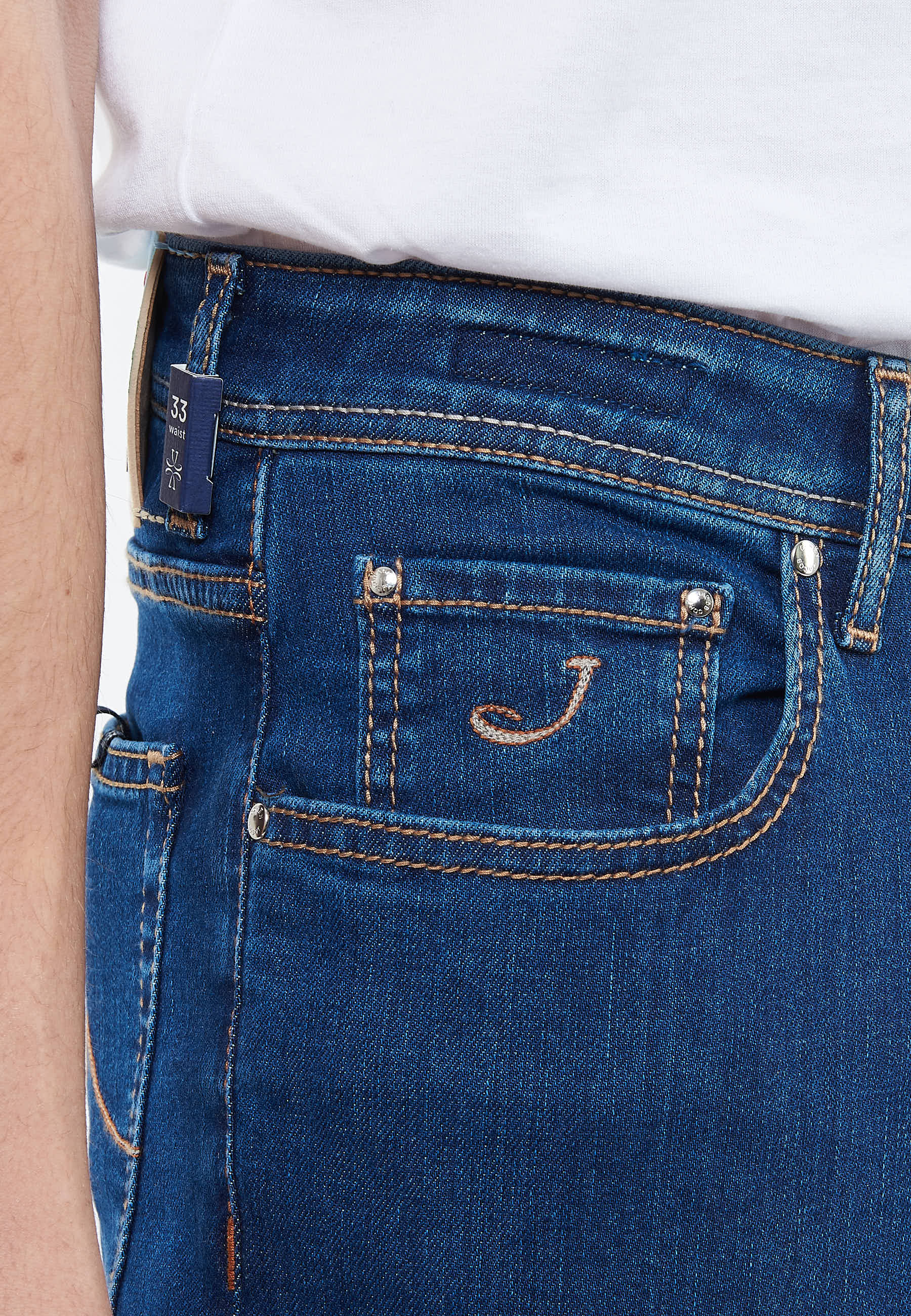Jeans 5 tasche Bard regular-slim in denim super stretch blu scuro lavaggio rinse 