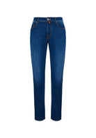 Jeans 5 tasche Bard regular-slim in denim super stretch blu medio lavaggio vintage 