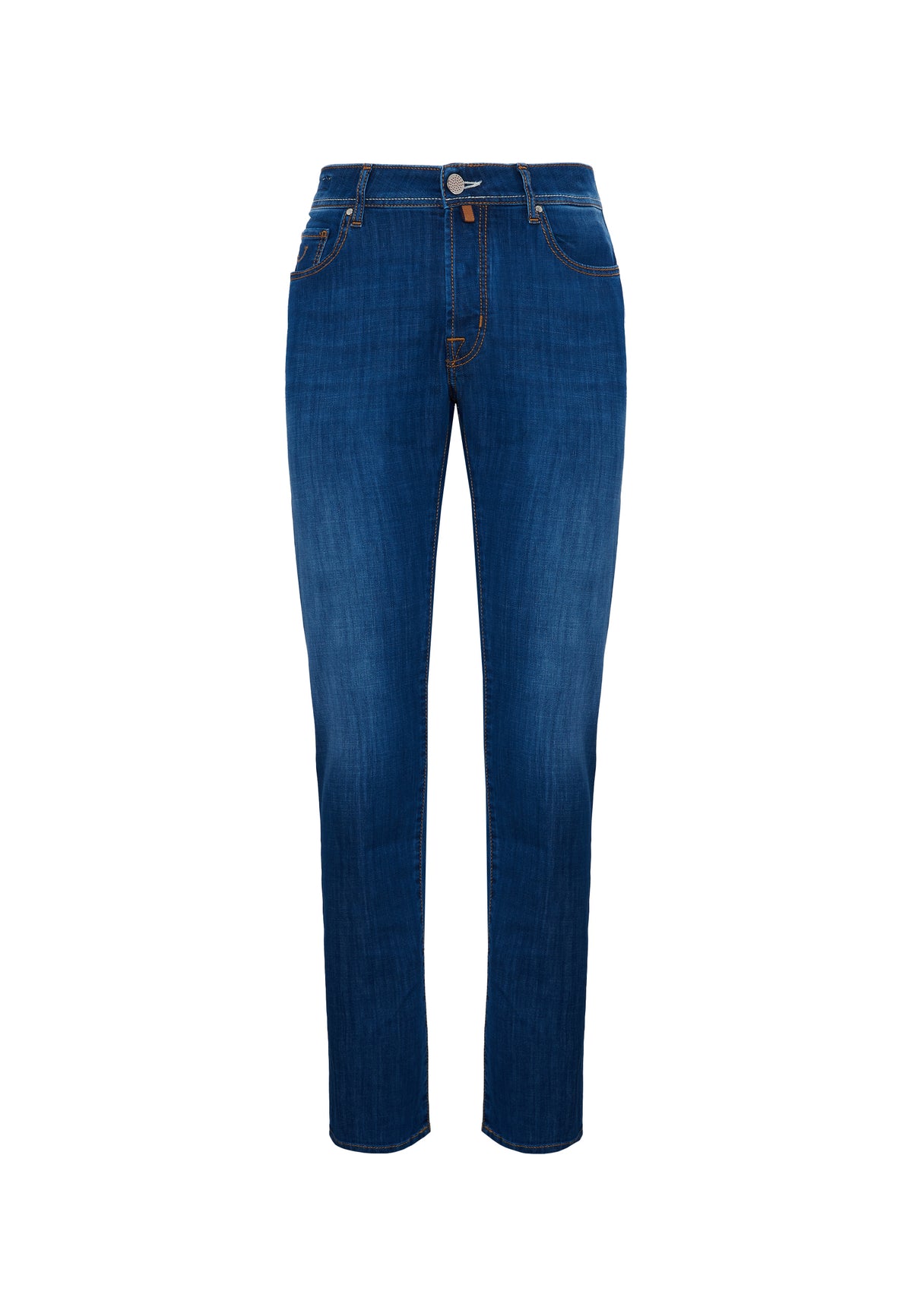 Jeans 5 tasche Bard regular-slim in denim super stretch blu medio lavaggio vintage 