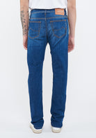 Jeans 5 tasche Bard regular-slim in denim super stretch blu medio lavaggio vintage 