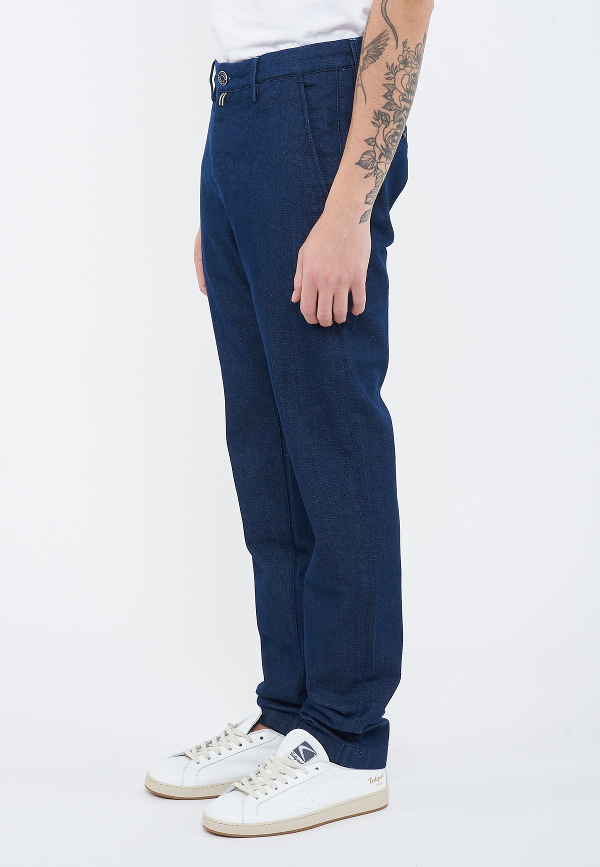 Jeans chino Bobby slim in denim power stretch blu scuro lavaggio rinse 