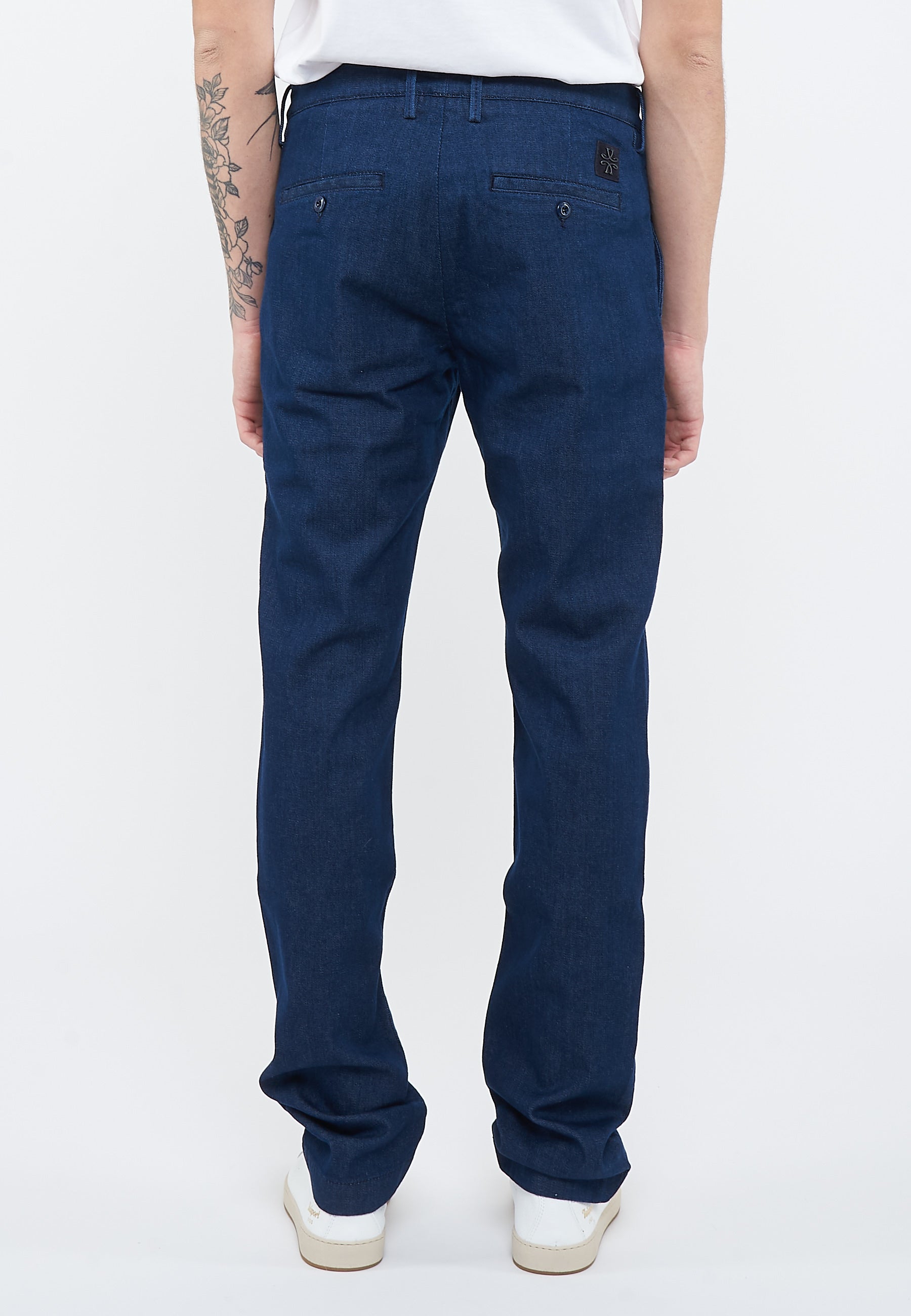 Jeans chino Bobby slim in denim power stretch blu scuro lavaggio rinse 
