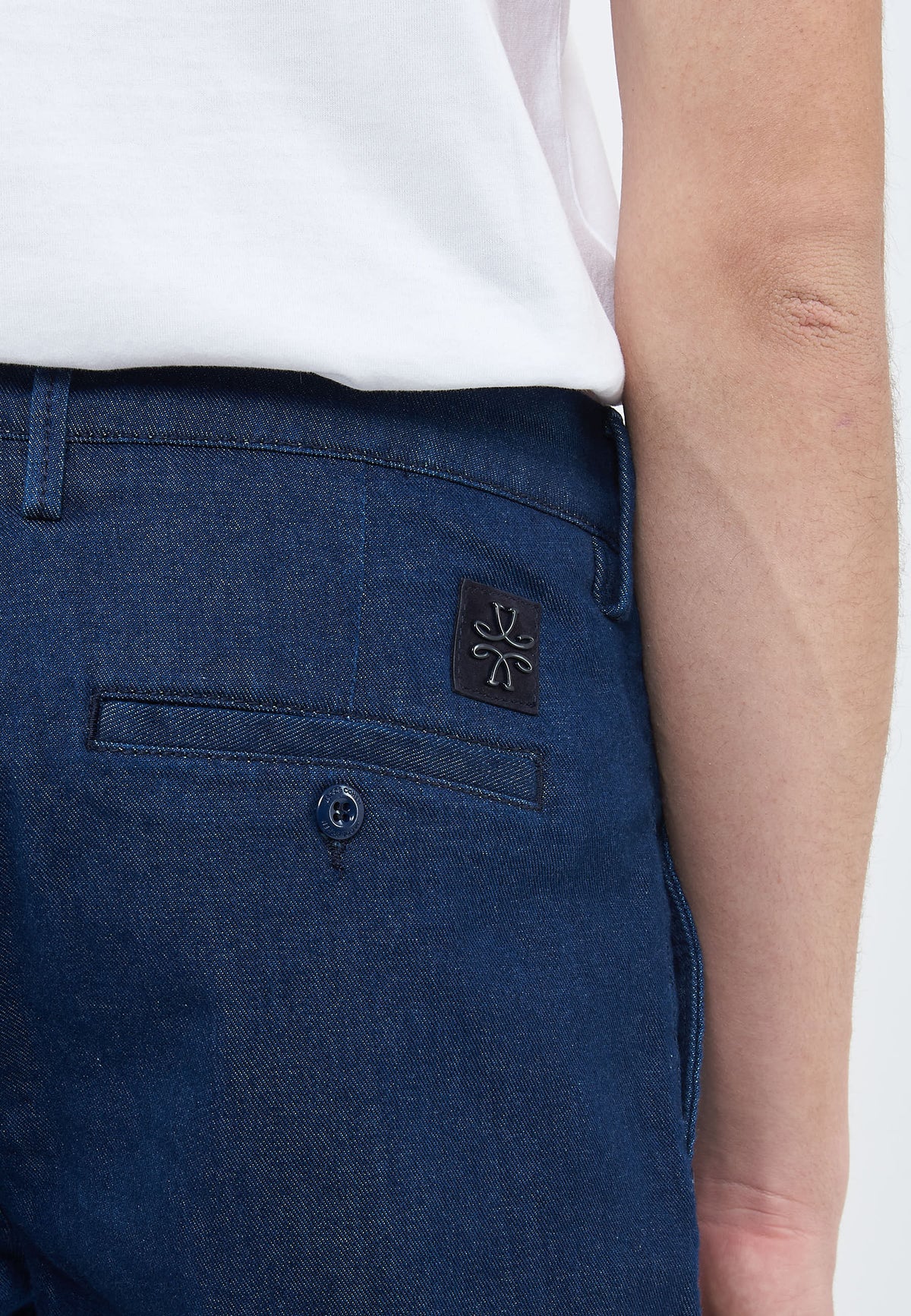Jeans chino Bobby slim in denim power stretch blu scuro lavaggio rinse 